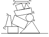 無目的に積み上げられた積み木の図