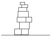 一直線に積み上げられた積み木の図